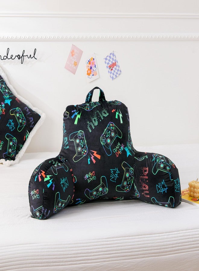 Btargot Reading Pillow Bed Wedge Cartoon Kid Backrest Lounge Cushion with Arms | Back Support for Sitting Up in Bed, Matching Cushion Cover, Game Console - Image 2