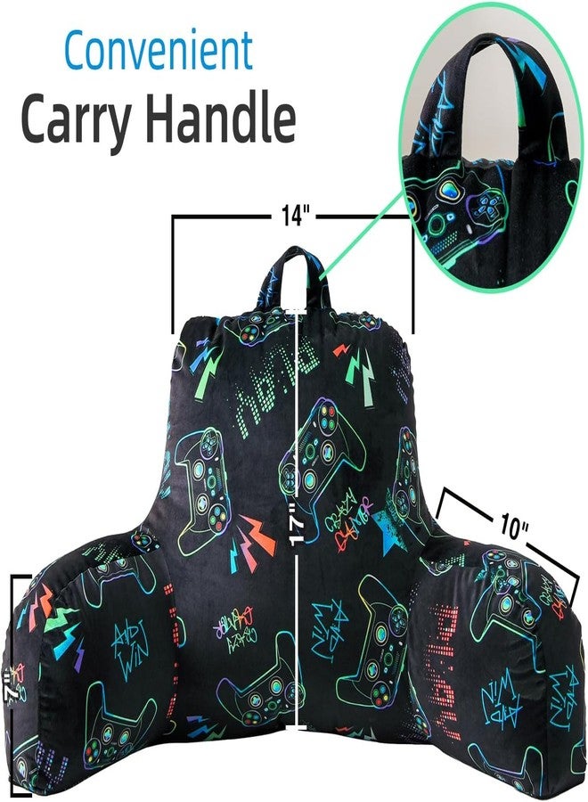 Btargot Reading Pillow Bed Wedge Cartoon Kid Backrest Lounge Cushion with Arms | Back Support for Sitting Up in Bed, Matching Cushion Cover, Game Console - Image 3