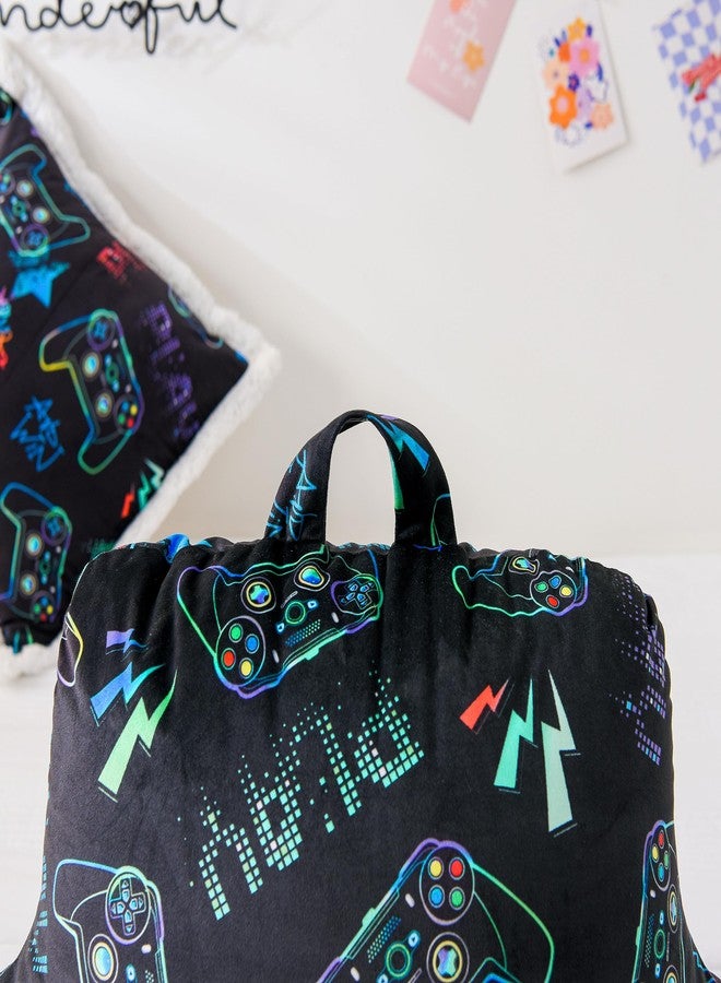 Btargot Reading Pillow Bed Wedge Cartoon Kid Backrest Lounge Cushion with Arms | Back Support for Sitting Up in Bed, Matching Cushion Cover, Game Console - Image 5