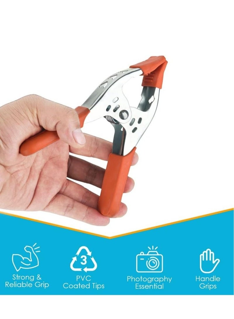كابتن تيك 8 Packs 6 Inch Spring Clamp Hand Squeeze Clips Strong Hardware Claps for Woodworking Wood Pony Photography, Furniture - Image 5