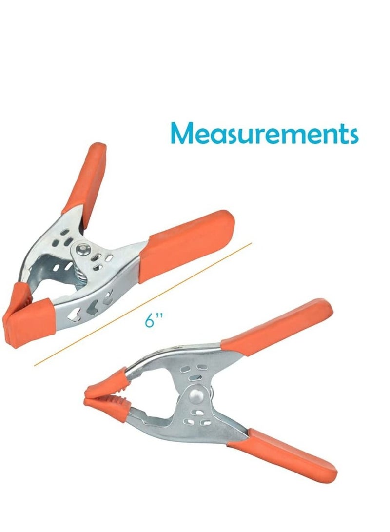 كابتن تيك 8 Packs 6 Inch Spring Clamp Hand Squeeze Clips Strong Hardware Claps for Woodworking Wood Pony Photography, Furniture - Image 2