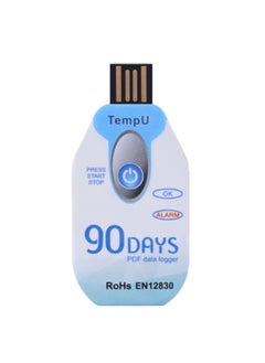 مسجل بيانات درجة الحرارة للاستخدام مرة واحدة، USB، يمكن التخلص منه لمدة 90 يومًا