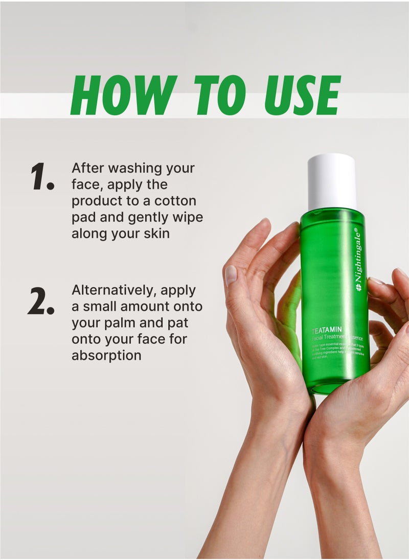 nightingale Korean Hydrating Teatamin Facial Essence 200ml with Tea Tree & Vitamins  - Image 5