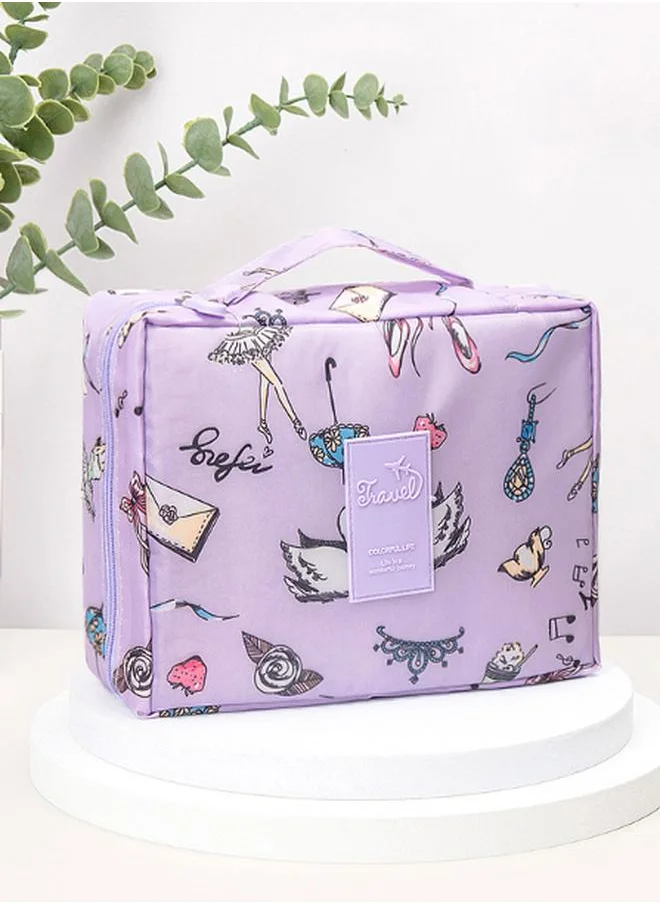 ستايلي Patch Detail Icon Printed Washbag