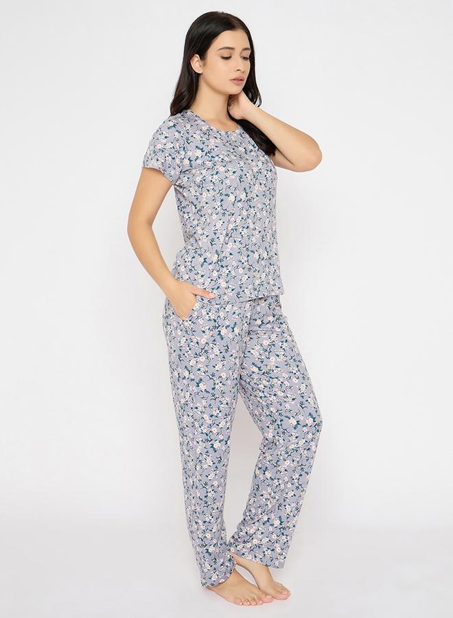 كلوفيا طقم بيجاما قصير بأكمام قصيرة وطبعة زهور من كلوفيا - Image 5