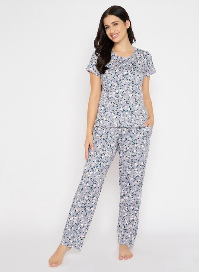 كلوفيا طقم بيجاما قصير بأكمام قصيرة وطبعة زهور من كلوفيا - Image 2