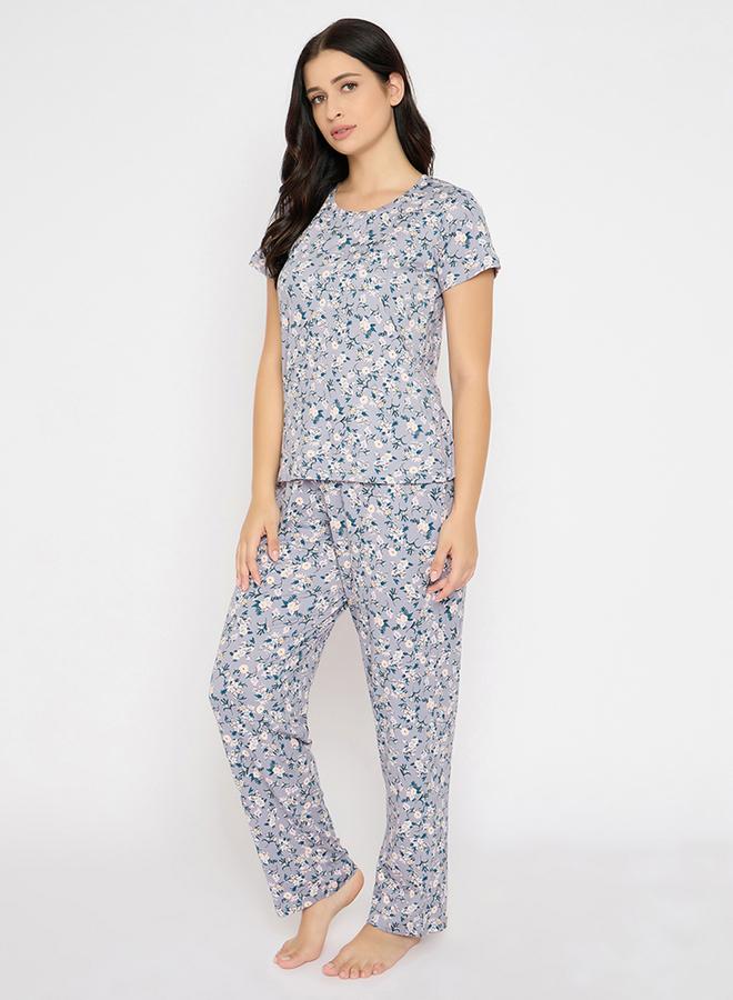 كلوفيا طقم بيجاما قصير بأكمام قصيرة وطبعة زهور من كلوفيا - Image 4
