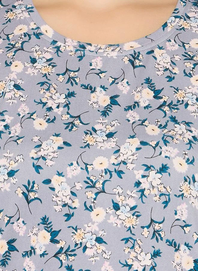 Clovia Clovia Floral Print Short Sleeve Top and Pyjama Set