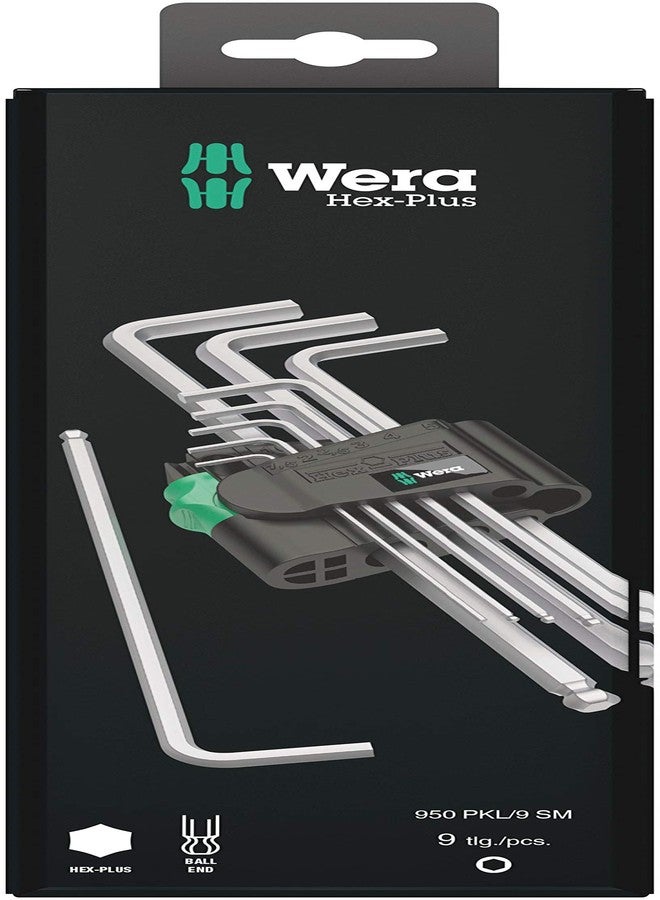 Wera Hexagon 950 Pkl/9 Sb L Key Set Blacklaser Ballpoint Hex Key, 9 Pieces - Image 1