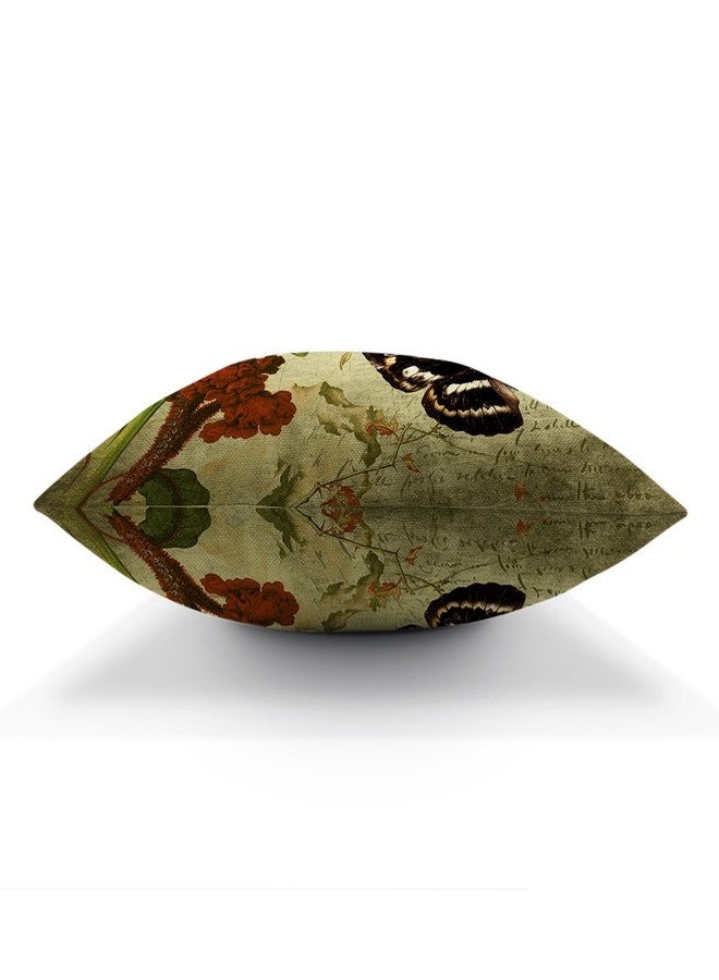 Moslion Butterfly Pillow,Home Decorative Throw Pillow Cover Vintage Black Butterfly with Flower Cotton Linen Cushion for Couch/Sofa/Bedroom/Livingroom/Kitchen/Car 18 x 18 inch Square Pillow case - Image 2