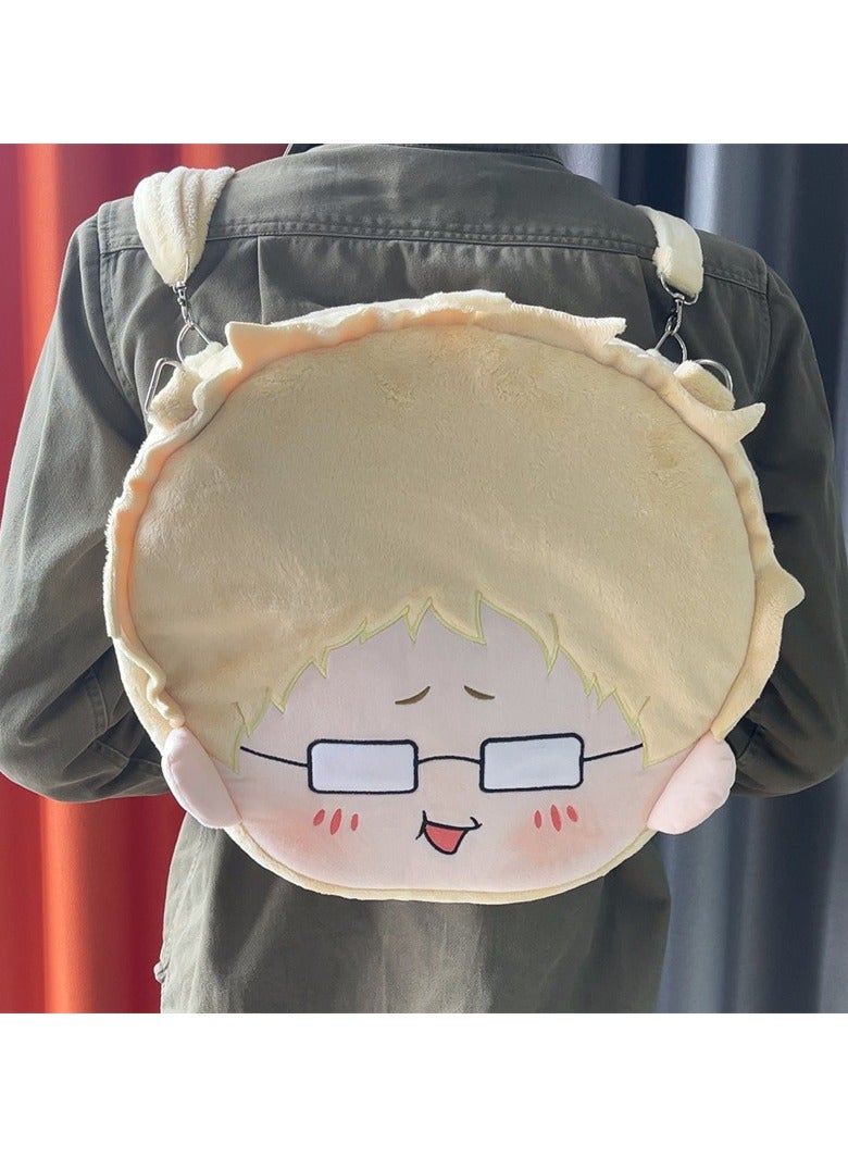 Haikyu plush backpack, Hotaru Tsukishima 40cm, rucksack display bag pain bag, multi-functional large-capacity cute suitable for travel, work, school  - Image 4
