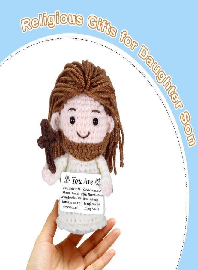 FOOZDEEVAAQ Positive Jesus Crochet Doll Faith Baptism Gifts for Boys Girls Figure Jesus First Communion Gift Christian Gifts for Women Men Graduation Gift for Him Her Confirmation Basket College Dorm Essentials - Image 2
