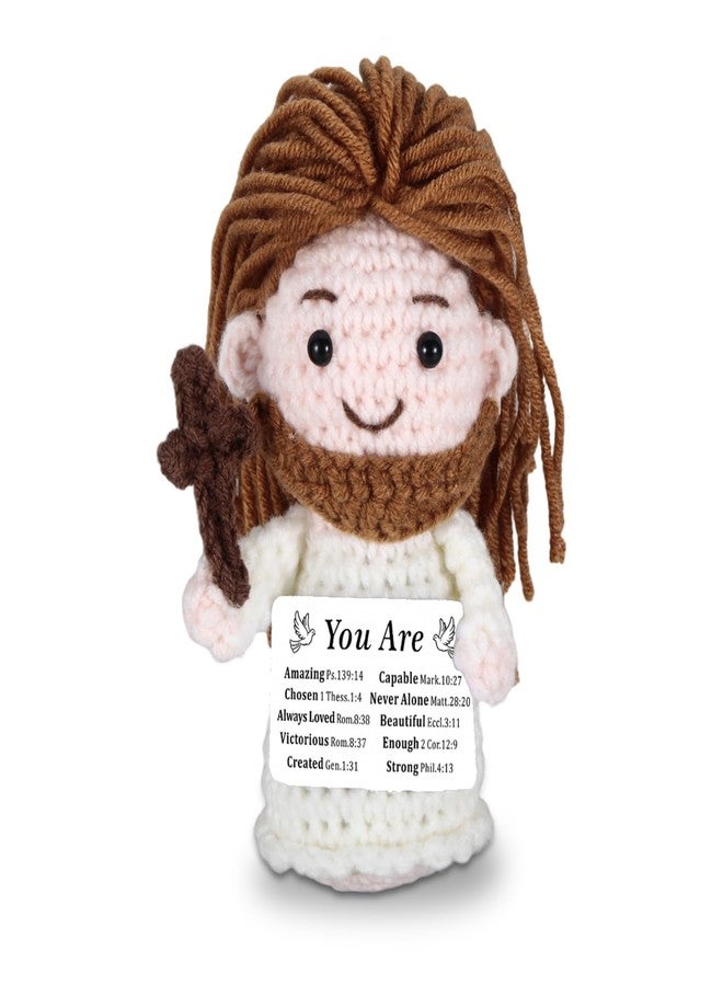 FOOZDEEVAAQ Positive Jesus Crochet Doll Faith Baptism Gifts for Boys Girls Figure Jesus First Communion Gift Christian Gifts for Women Men Graduation Gift for Him Her Confirmation Basket College Dorm Essentials - Image 1