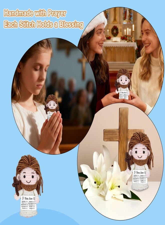 FOOZDEEVAAQ Positive Jesus Crochet Doll Faith Baptism Gifts for Boys Girls Figure Jesus First Communion Gift Christian Gifts for Women Men Graduation Gift for Him Her Confirmation Basket College Dorm Essentials - Image 5