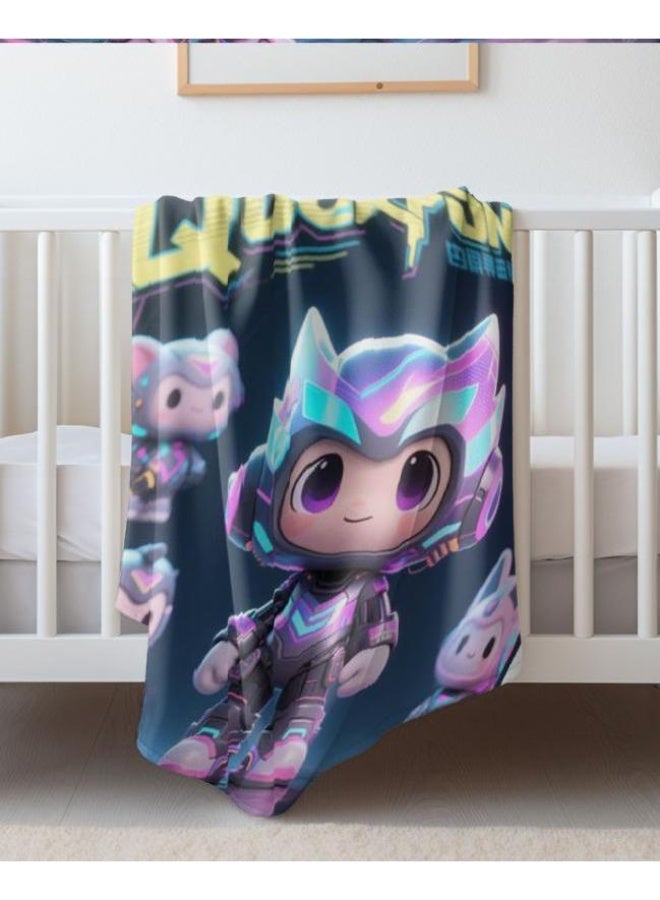 general Baby and children's cartoon flannel thin blanket (warm and comfortable, suitable for sleep, game use) 70cm*100cm - Image 2