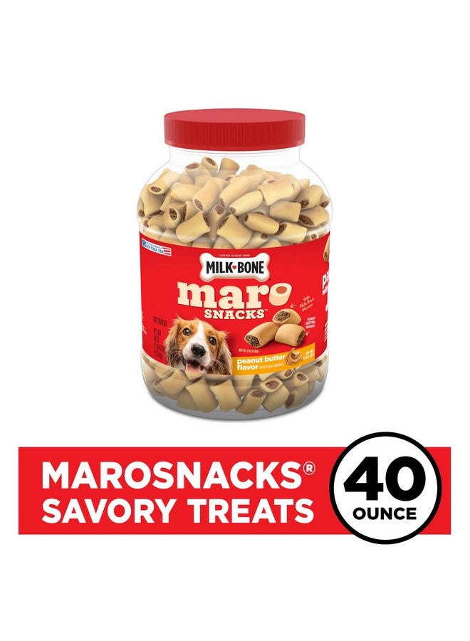 ميلك-بون ميلك بون ماروسناكس، مكافآت الكلاب بزبدة الفول السوداني، 40 أونصة مع نخاع عظم حقيقي وكالسيوم - Image 2