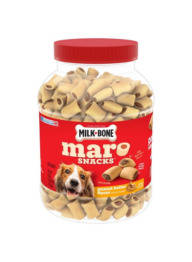 ميلك-بون ميلك بون ماروسناكس، مكافآت الكلاب بزبدة الفول السوداني، 40 أونصة مع نخاع عظم حقيقي وكالسيوم - Image 1