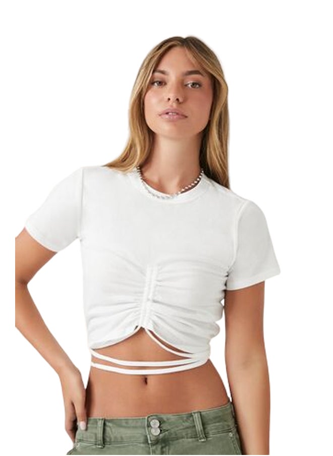FOREVER 21 - تي شيرت قصير ملفوف ومكشكش - Image 1