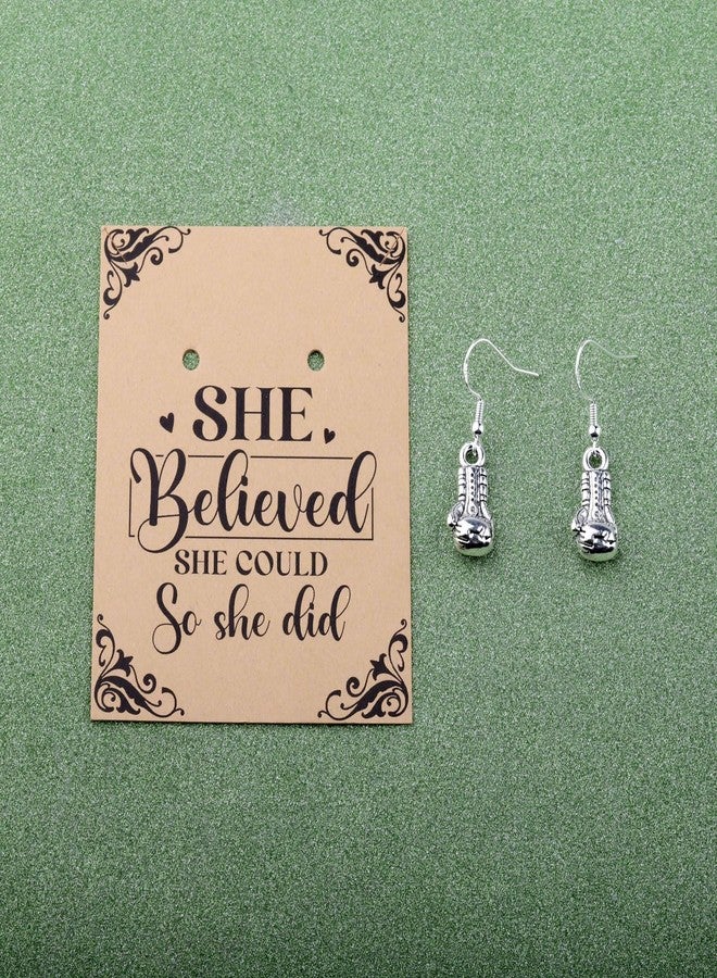 PLITI Boxing Gloves Earrings Boxing Gift Boxing Lover Gift She Believed She Could So She Did Gift For Boxing player (believed boxing earrings) - Image 3
