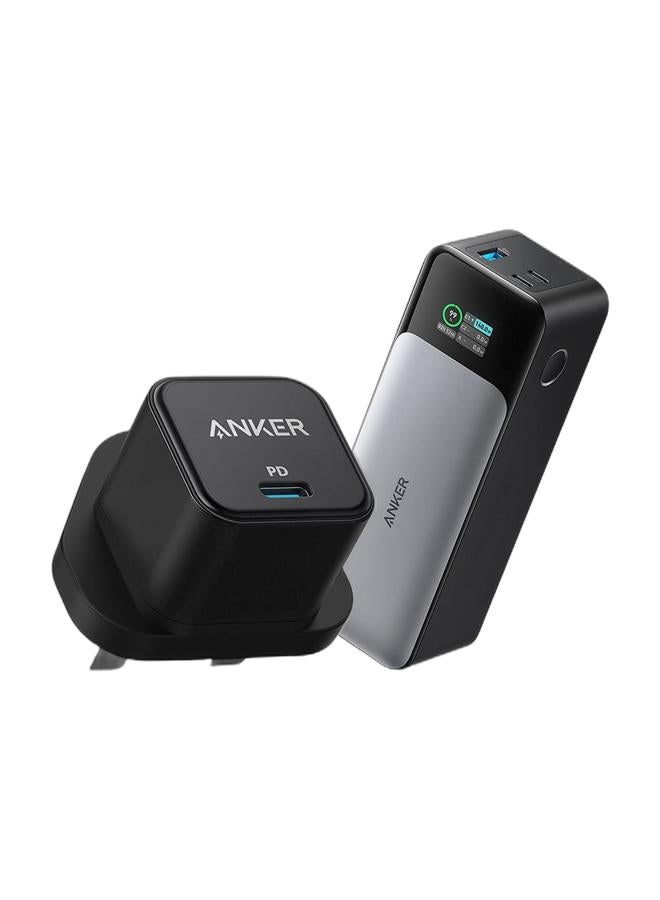 Anker USB C Plug, 20W USB C Charger - Fast Charging PowerPort III Cube Charger, Compatible with iPhone 16/16 Plus/16 Pro/16 Pro Max, 15/14/13/12 Series, Galaxy, iPad (Cable Not Included) & 737 Power Bank (PowerCore 24K), 24,000mAh 3-Port Portable Charger with 140W Output, Smart Digital Display, Compatible with MacBook Pro/ Air, iPhone 17/16 Series, Samsung, Huaiwei, DellBundle - Image 1