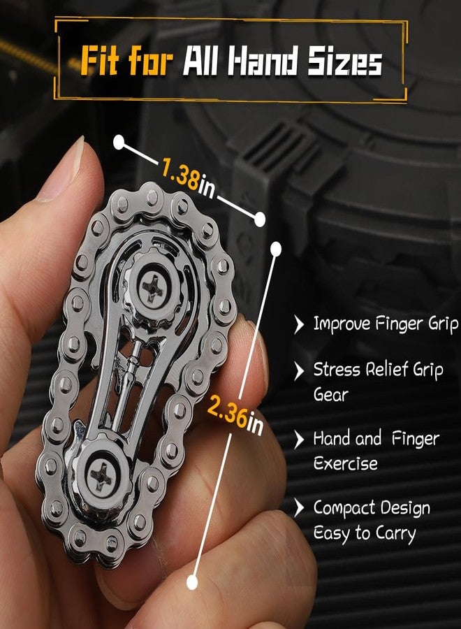 Anzmtosn Fidget Sprockets Hand Roller for Kids Adults, Cool Gear Finger Fidget Spinner Toys Metal for Boys Age 4-12 Years Old, Sensory Bike Chain Gear EDC Novelty Toy Gift Pirze for Anxiety Relieve Autism - Image 4