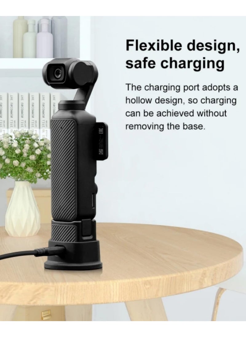 Generic - Silicone NonSlip Base for DJI Osmo Pocket 3 Anti-Skid Fixed Bracket Expansion Desktop Stand Support for Osmo Pocket 3 Body/Handle Handle Soft Skin Friendly Silicone Stable Camera Stand - Image 1