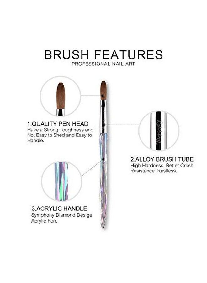 Rolabling - Nail Art Brush Acrylic Brush Nail Pen With Symphony Diamond Handle Manicure Design Nail Art Tool (12) - Image 1