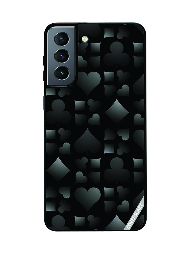 COVERSCART Protective Case Cover For Samsung Galaxy S21 FE 5G Suits Of Card Design Black