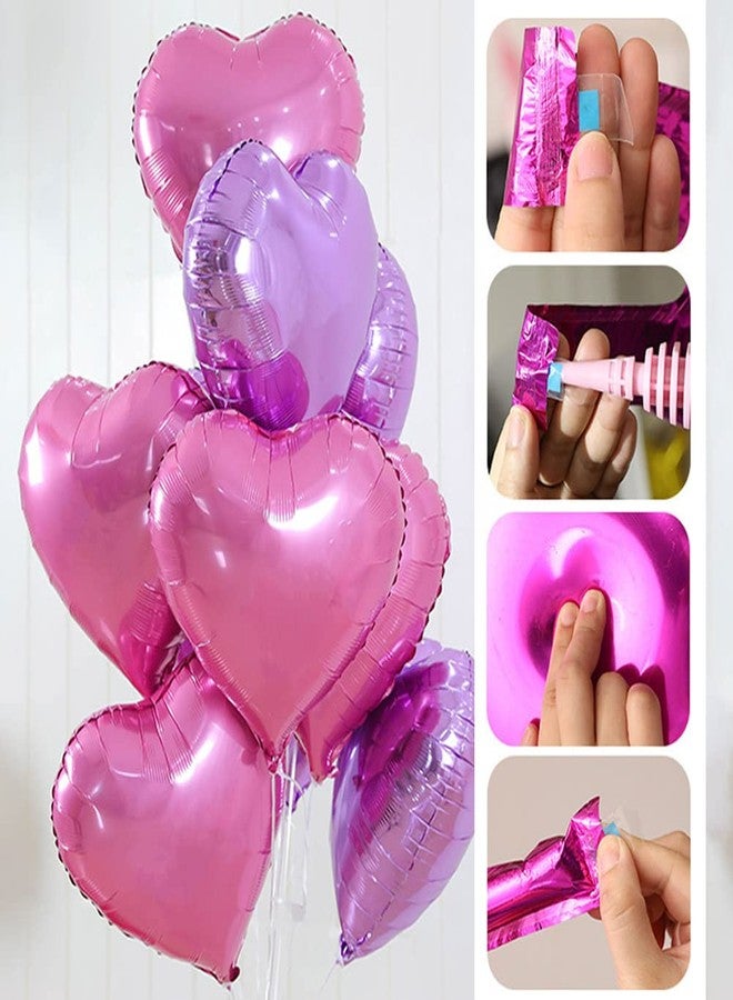 DelightBox 18" Pink Heart Foil Wedding Party Balloons Decorations, 12 pcs - Image 5