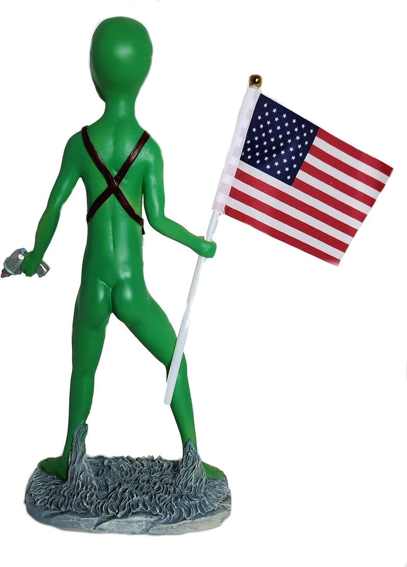 Funny Guy Mugs Alien and A Gnome Statue - Indoor or Outdoor Garden Gnome Sculpture for Patio, Yard or Lawn - Image 5