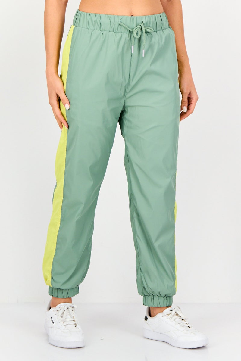 Levi's Women Regular Fit Embroidered Logo Track Pants, Sage Green - Image 1