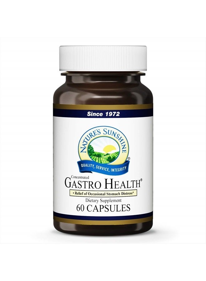 NATURE'S SUNSHINE Gastro Health Concentrate, 60 Capsules | Powerful Natural Blend Delivers 800mg of Unique Herbs Shown to Provide Occasional Indigestion and Heartburn Relief - Image 1