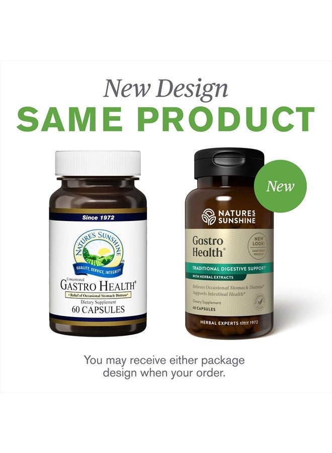 NATURE'S SUNSHINE Gastro Health Concentrate, 60 Capsules | Powerful Natural Blend Delivers 800mg of Unique Herbs Shown to Provide Occasional Indigestion and Heartburn Relief - Image 2