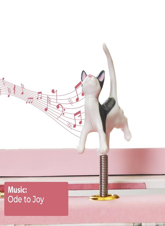 Enchantmints Curious Kittens Musical Jewelry Box Cat Spins to Ode to Joy 3 Pullout Drawers Treasure Storage - Image 2