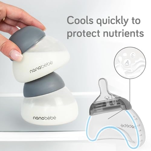 NANOBÉBÉ زجاجة حليب الأم نانوبابي، رضاعة طبيعية تشبه الثدي، مضادة للمغص، تثبيت مثالي، تحافظ على مغذيات حليب الأم، عبوة مزدوجة باللون الفيروزي - Image 4