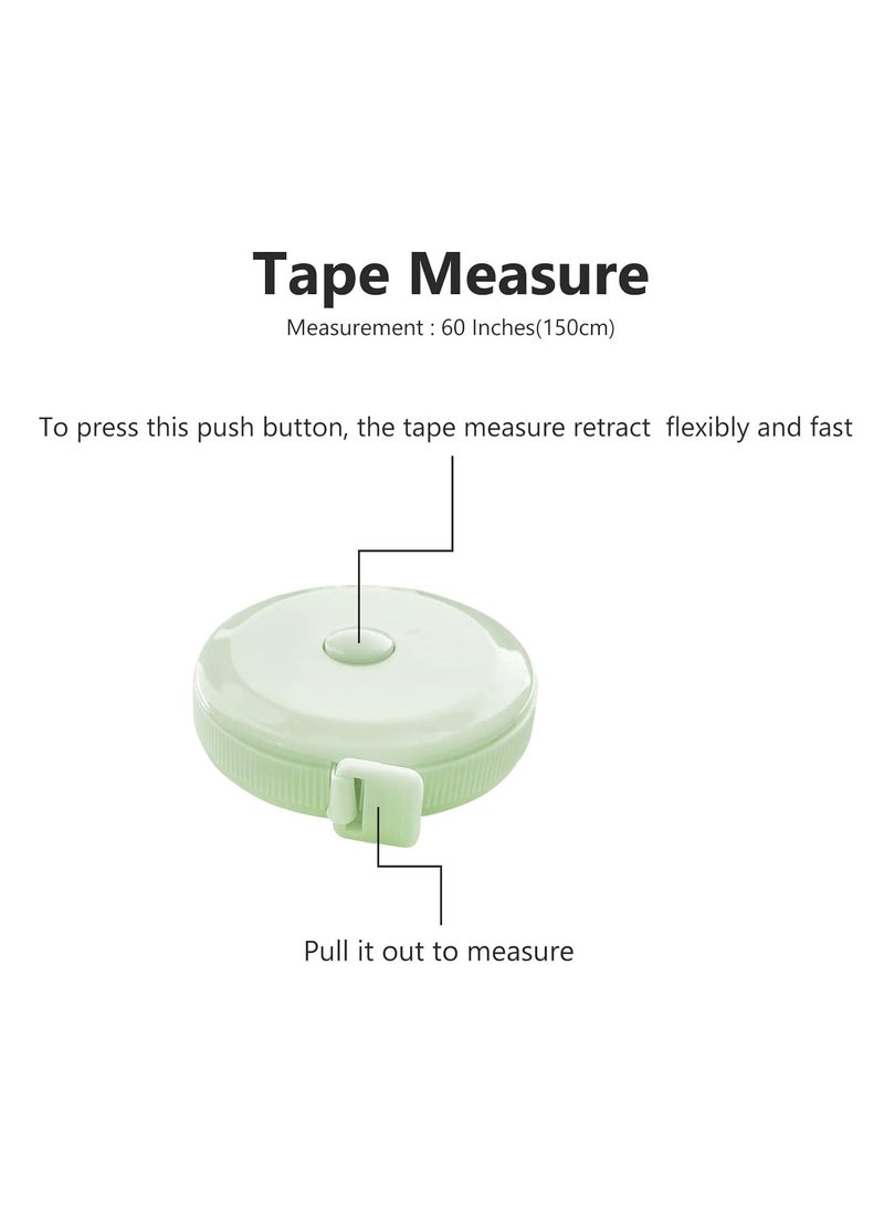 Generic 3 Pack Tape Measure Measuring Tape for Body Fabric Sewing Tailor Cloth Knitting Craft Weight Loss Measurements Retractable 60-inch 1.5 Meter, Small Push Button Dual Sided Tape Measure  - Image 3