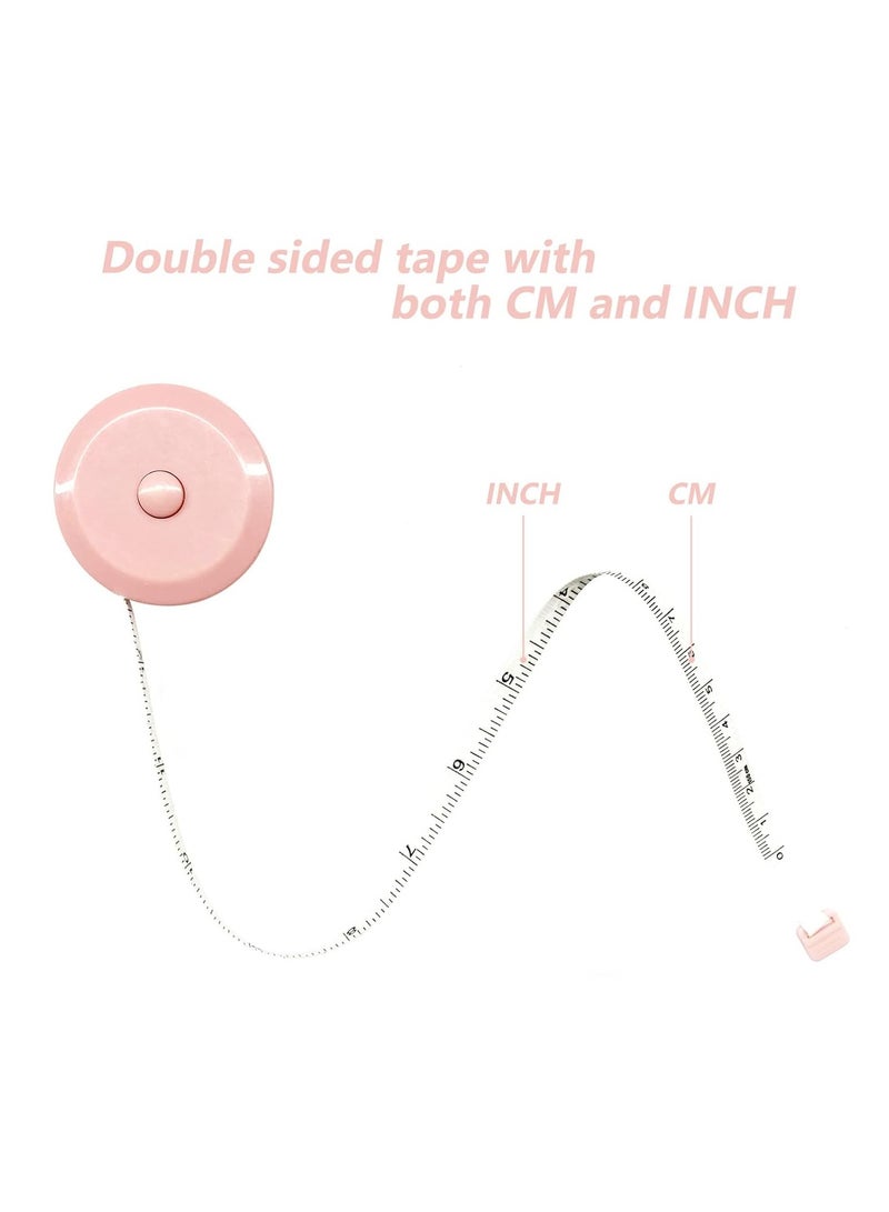 Generic 3 Pack Tape Measure Measuring Tape for Body Fabric Sewing Tailor Cloth Knitting Craft Weight Loss Measurements Retractable 60-inch 1.5 Meter, Small Push Button Dual Sided Tape Measure  - Image 4
