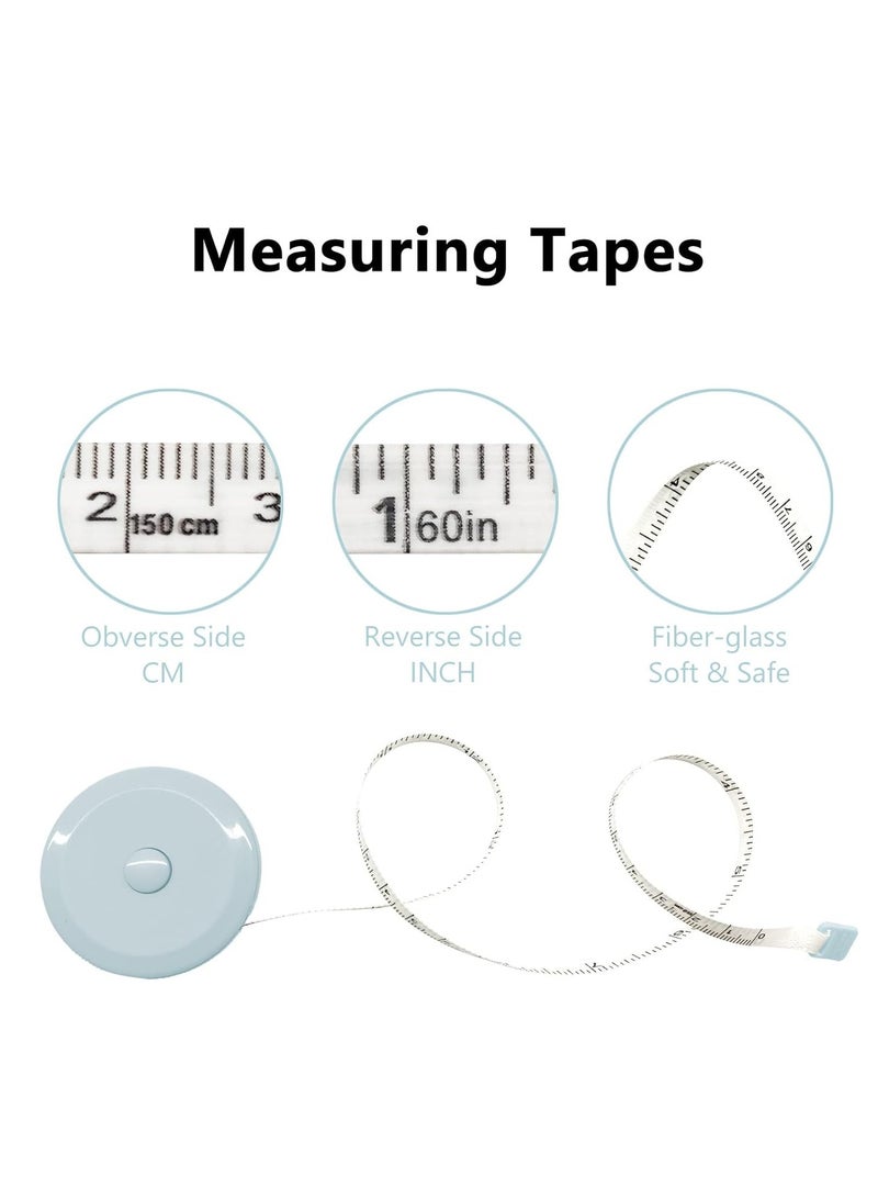 Generic 3 Pack Tape Measure Measuring Tape for Body Fabric Sewing Tailor Cloth Knitting Craft Weight Loss Measurements Retractable 60-inch 1.5 Meter, Small Push Button Dual Sided Tape Measure  - Image 5