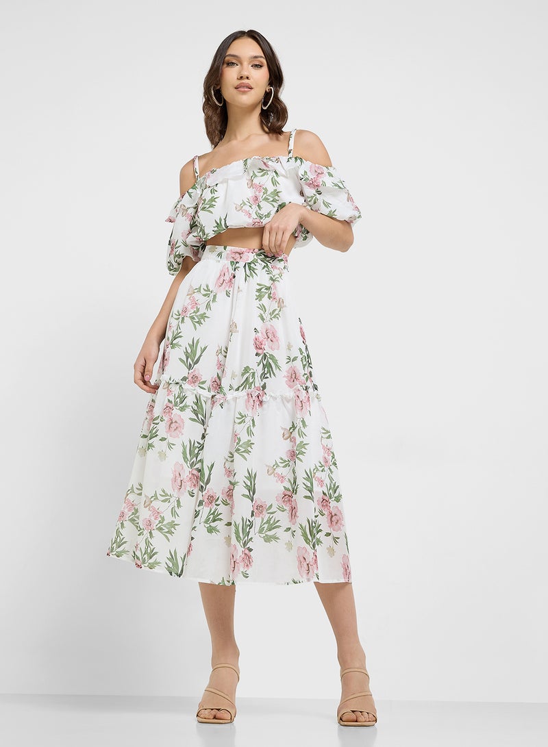 ELLA Off Shoulder Printed Top & Skirtset - Image 1