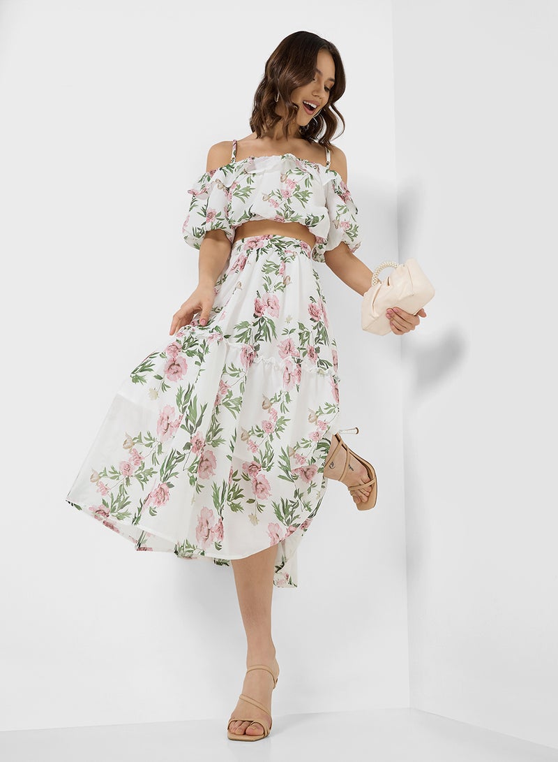 ELLA Off Shoulder Printed Top & Skirtset - Image 5