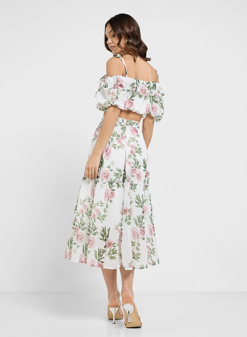 ELLA Off Shoulder Printed Top & Skirtset - Image 2