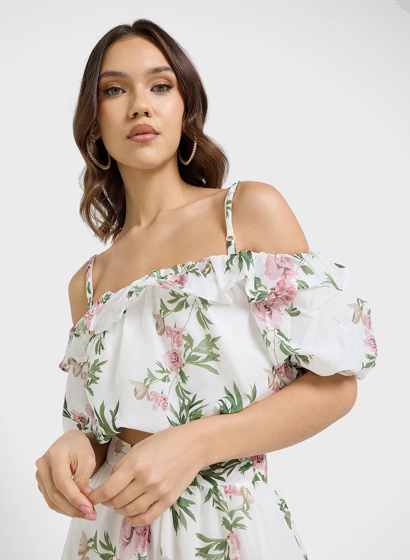 ELLA Off Shoulder Printed Top & Skirtset - Image 3