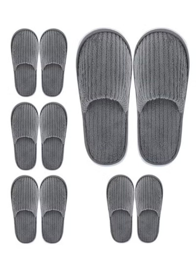 Peachjoy 5 Pairs Closed Toe Spa Slippers Reusable Slippers Coral Fleece Washable Disposable Home Slippers for Women Men Guests Hotels House Slippers Housewarming Indoors Bathroom Party Traveling - Image 1