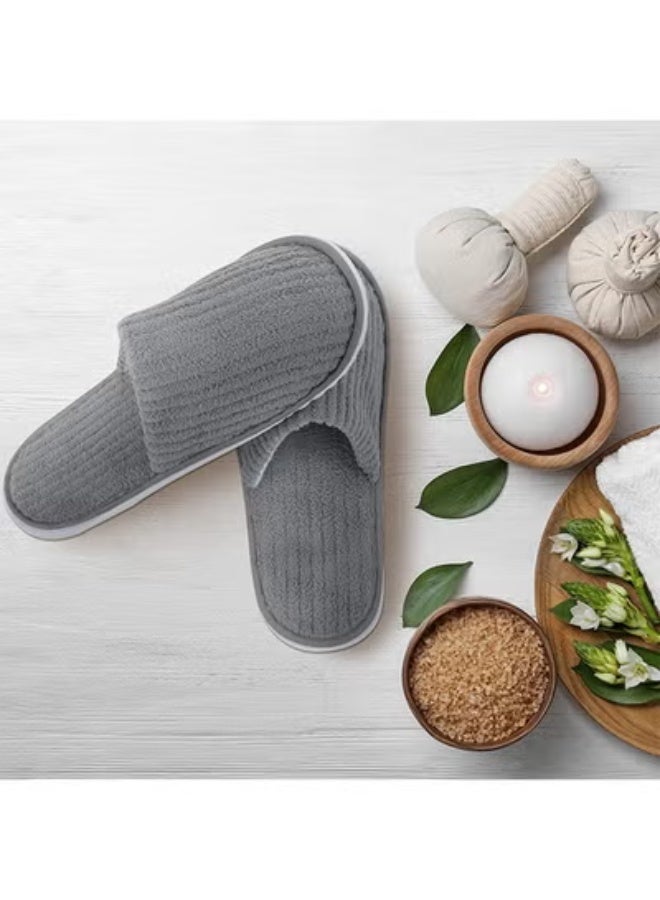 Peachjoy 5 Pairs Closed Toe Spa Slippers Reusable Slippers Coral Fleece Washable Disposable Home Slippers for Women Men Guests Hotels House Slippers Housewarming Indoors Bathroom Party Traveling - Image 5