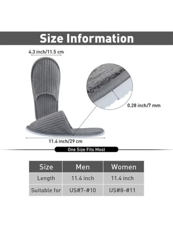 Peachjoy 5 Pairs Closed Toe Spa Slippers Reusable Slippers Coral Fleece Washable Disposable Home Slippers for Women Men Guests Hotels House Slippers Housewarming Indoors Bathroom Party Traveling - Image 2