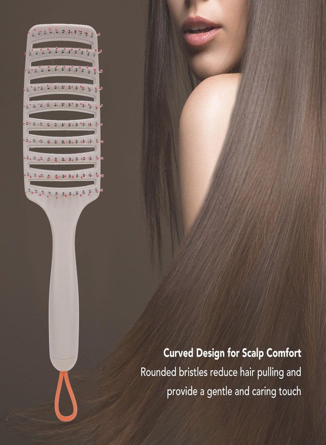 هيزوكي فرشاة شعر ذات فتحات تهوية، فرشاة شعر منحنية لفك تشابك الشعر بلطف للحصول على شعر لامع، فرشاة شعر ذات فتحات تهوية - Image 2