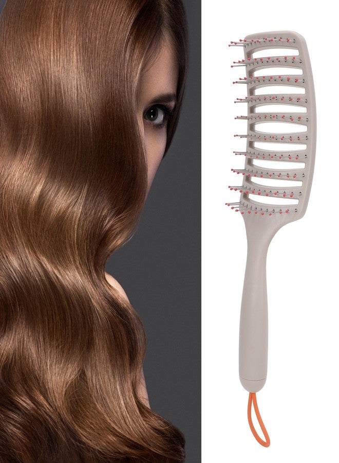 هيزوكي فرشاة شعر ذات فتحات تهوية، فرشاة شعر منحنية لفك تشابك الشعر بلطف للحصول على شعر لامع، فرشاة شعر ذات فتحات تهوية - Image 3