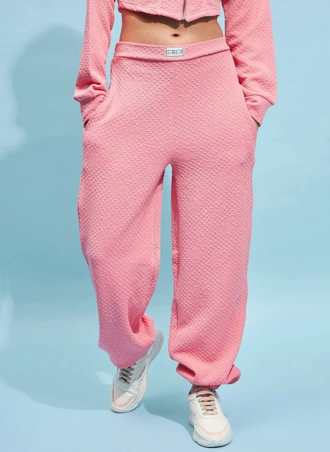 STREET 9 Pink Knitted Joggers for Women