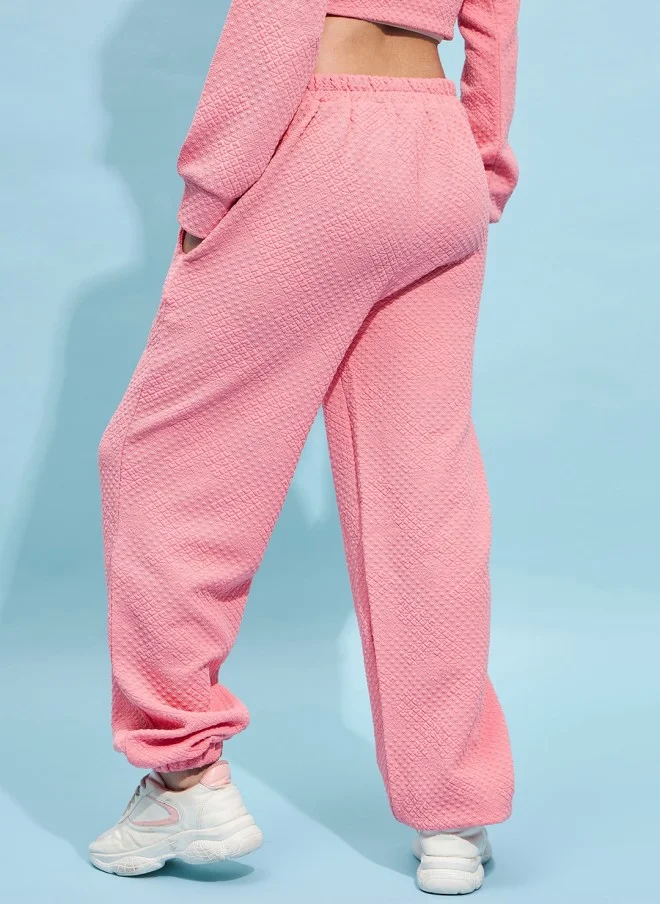 STREET 9 Pink Knitted Joggers for Women