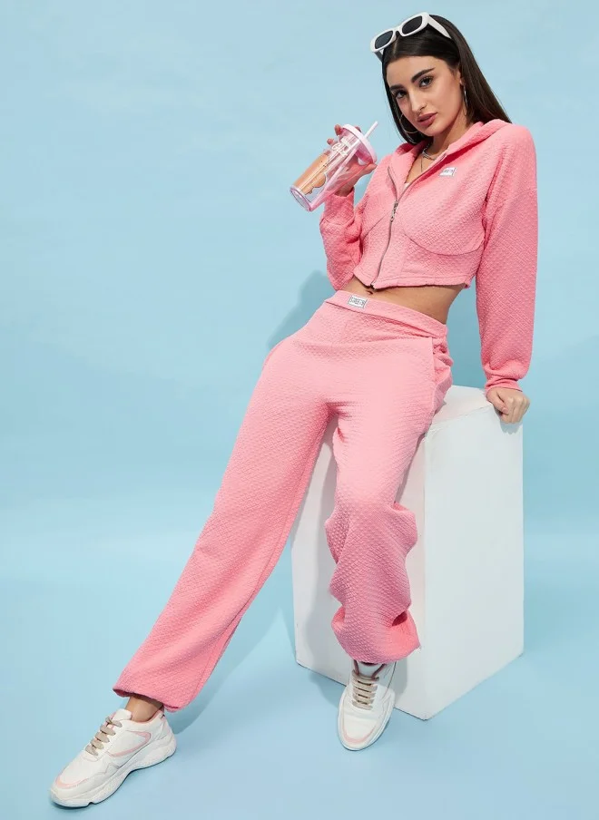 STREET 9 Pink Knitted Joggers for Women